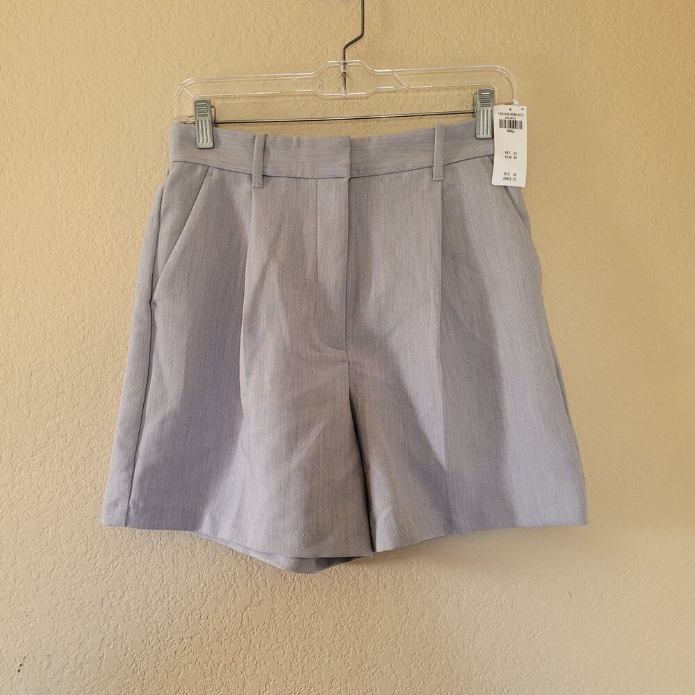 Abercrombie & Fitch Womens Shorts Small Gray High Rise Sloane Tailored Pleated
